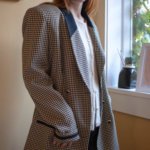 Vintage Danny & Nicole New York Houndstooth Blazer Size 10T - Picture 4 of 6